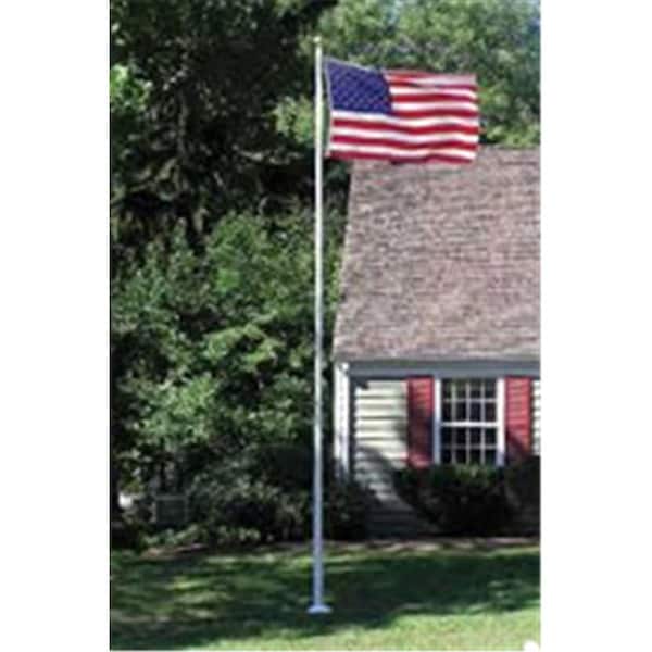 Annin Flagmakers 40 ft. Fiberglass Flagpole with Hinged Base & Internal Halyard; White 744910 - main